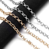 5 yard/tekercs kiváló minőségű ömlesztett alumínium keresztlánclánc lánc táskához, ruházati dekorációhoz barkácsolás, kézműves díszkészítési kiegészítők