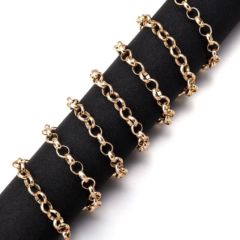 5 yard/tekercs kiváló minőségű ömlesztett alumínium keresztlánclánc lánc táskához, ruházati dekorációhoz barkácsolás, kézműves díszkészítési kiegészítők