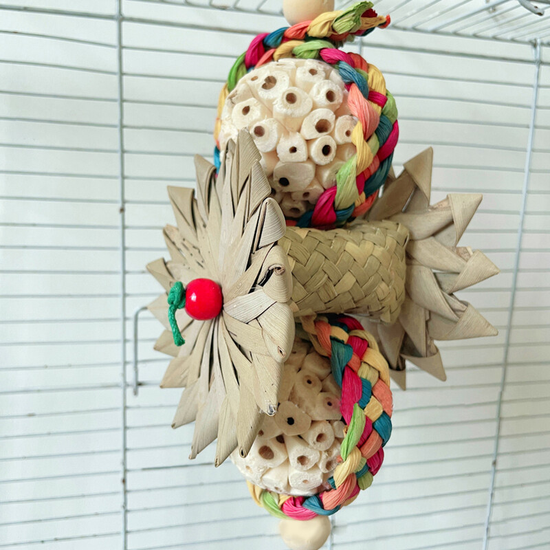 Papagájjátékok Madárrágó Táplálékszerző játékok egyetlen növényi szárral és gyökerekkel Ketrec tartozékok Fogcsikorgatás Rejtvény rágójátékok