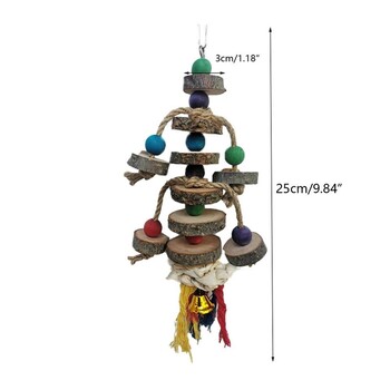 Bird Toy Wood Bird Chewing Toys Parrot Natural Blocks Tearing Toys with Hook Parrot Chew Toy for Parrots Finch Budgies