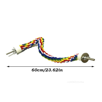 1 бр. Голям папагал Птица Стоящи играчки Памучно въже Цветна играчка Дъвчащи кацалки за клетка за птици Памучно въже Аксесоари за птици