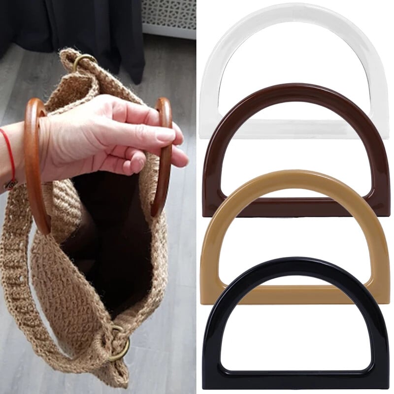 1 ks D tvarované rúčky na tašky DIY Náhradné rúčky na kabelky Tote Tašky na kabelky Popruhy na tašky Odnímateľné drevené rúčky na tašky Príslušenstvo