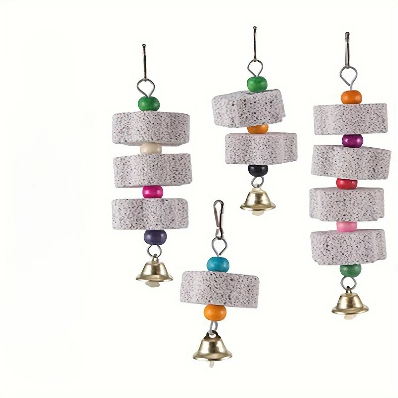 Gėlės formos paukščio krūminis žaislas papūgos šlifavimo akmeninis paukščio narvelis žaislas papūgas Šinšila voverė žaislas paukščio narvelio priedai