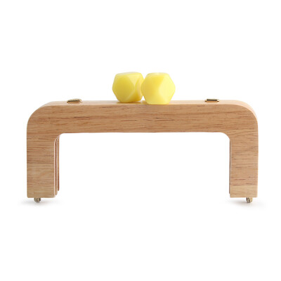 1 db Macaron Candy színes pénztárca tömör fa fogantyús keret Retro táska futártáska ívelt tömörfa gyantafej arany barkács fogantyú