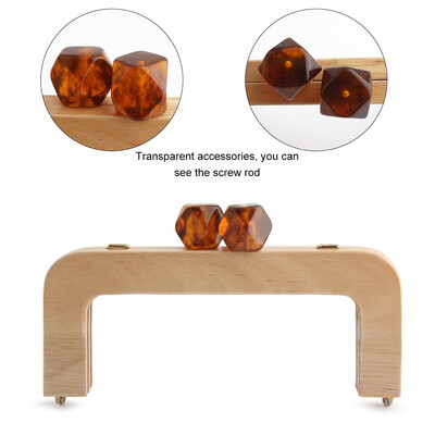 1 db Macaron Candy színes pénztárca tömör fa fogantyús keret Retro táska futártáska ívelt tömörfa gyantafej arany barkács fogantyú