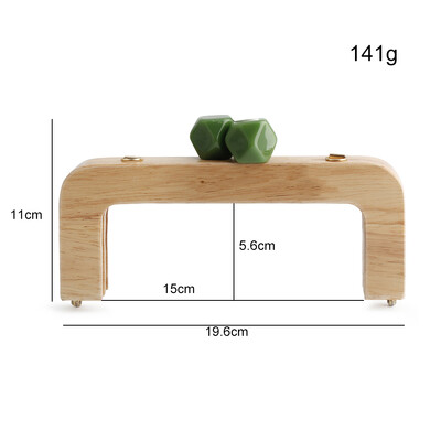 1 db Macaron Candy színes pénztárca tömör fa fogantyús keret Retro táska futártáska ívelt tömörfa gyantafej arany barkács fogantyú