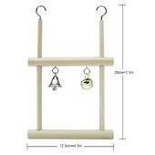 Papagali Leagăn Jucărie Păsări Papagal Agățat Biban Accesorii din lemn pentru păsări Clopote Jucării Biban Leagăn agățat Cușcă pentru animale de companie