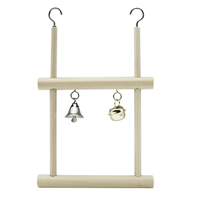 Papagali Leagăn Jucărie Păsări Papagal Agățat Biban Accesorii din lemn pentru păsări Clopote Jucării Biban Leagăn agățat Cușcă pentru animale de companie