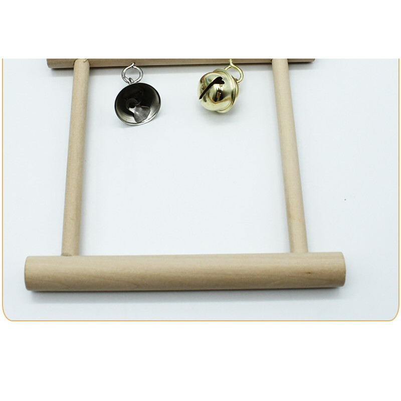 Papagali Leagăn Jucărie Păsări Papagal Agățat Biban Accesorii din lemn pentru păsări Clopote Jucării Biban Leagăn agățat Cușcă pentru animale de companie