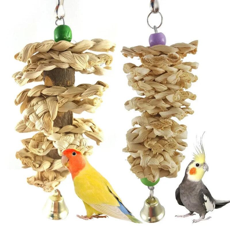 Naminių gyvūnų papūgos paukščiai, natūralios žolės austi sepijos kaulai, sepijos kaulai, kramtomas žaislas kabantis narvelyje, sūpynės, laipiojimo pakabukas paukščiams