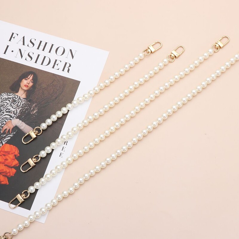 Aukštos kokybės 13 dydžių perlų diržų priedai „pasidaryk pats“ piniginės pakeitimas ilgomis karoliukų grandinėlinėmis rankinėmis Rankinės Rankenos perlų dirželis