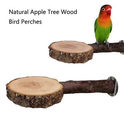Natural Apple Tree Wood Pet Parrot Raw Wood Fork Tree Branch Stand Rack Катерица Птица Хамстер Клон Кацалки Дъвчете Играчки за хапки