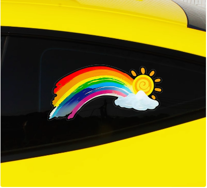 Rainbow auto uzlīmes auto personība radoša 