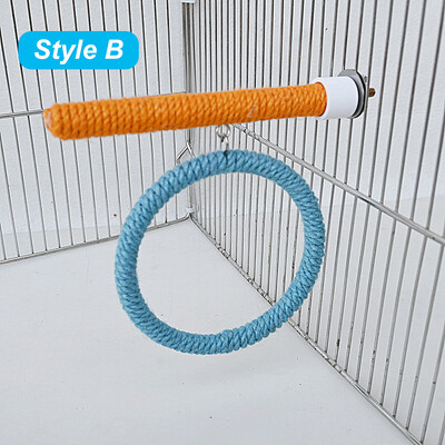 Lininis virvė Naminių paukščių papūgos stovas žaislas kramtomas kąsnis žaislas papūga ešerys kabantis narve Sūpynės virvės žiedo stovas laipioti žaislas paukščiams reikmenys