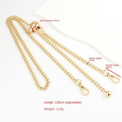 Auksinės sidabrinės spalvos metalinių krepšių grandinės „pasidaryk pats“ krepšio priedai Reguliuojami keičiami pečių krepšio dirželiai piniginės grandinės diržas