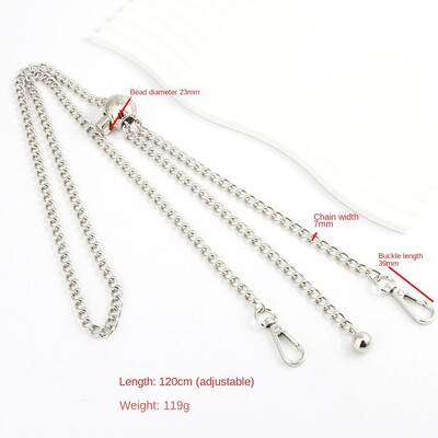 Auksinės sidabrinės spalvos metalinių krepšių grandinės „pasidaryk pats“ krepšio priedai Reguliuojami keičiami pečių krepšio dirželiai piniginės grandinės diržas