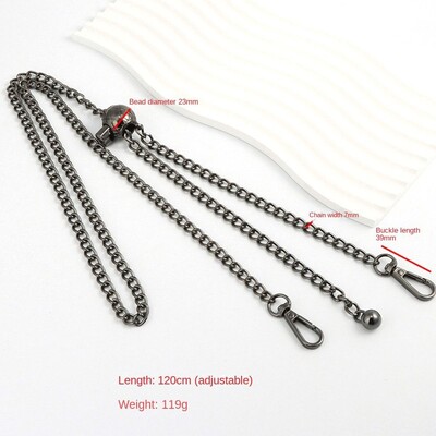 Auksinės sidabrinės spalvos metalinių krepšių grandinės „pasidaryk pats“ krepšio priedai Reguliuojami keičiami pečių krepšio dirželiai piniginės grandinės diržas