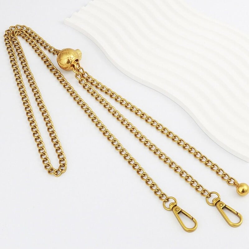 Auksinės sidabrinės spalvos metalinių krepšių grandinės „pasidaryk pats“ krepšio priedai Reguliuojami keičiami pečių krepšio dirželiai piniginės grandinės diržas