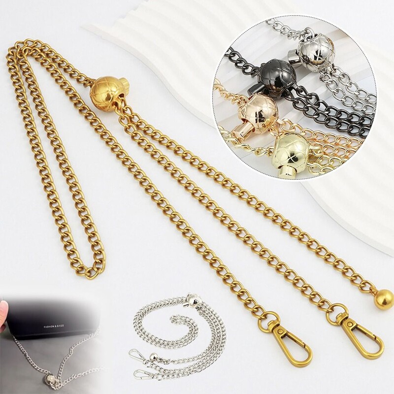 Auksinės sidabrinės spalvos metalinių krepšių grandinės „pasidaryk pats“ krepšio priedai Reguliuojami keičiami pečių krepšio dirželiai piniginės grandinės diržas