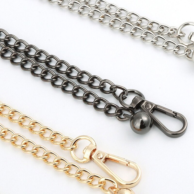 Auksinės sidabrinės spalvos metalinių krepšių grandinės „pasidaryk pats“ krepšio priedai Reguliuojami keičiami pečių krepšio dirželiai piniginės grandinės diržas