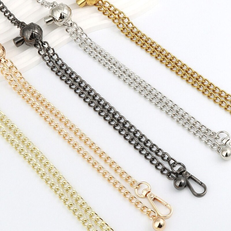 Auksinės sidabrinės spalvos metalinių krepšių grandinės „pasidaryk pats“ krepšio priedai Reguliuojami keičiami pečių krepšio dirželiai piniginės grandinės diržas