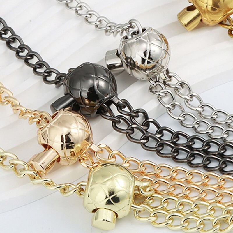 Auksinės sidabrinės spalvos metalinių krepšių grandinės „pasidaryk pats“ krepšio priedai Reguliuojami keičiami pečių krepšio dirželiai piniginės grandinės diržas