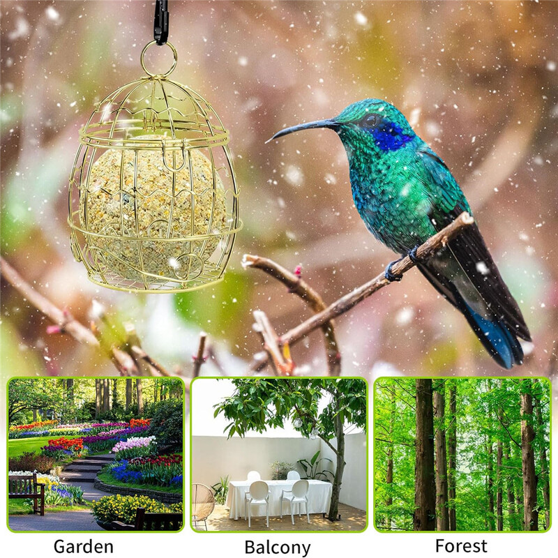 Függő madáretető Etető Madár suet golyótartó madáretetéshez Fém madáretető Zsírlabda Madáretető Energy Suet labda