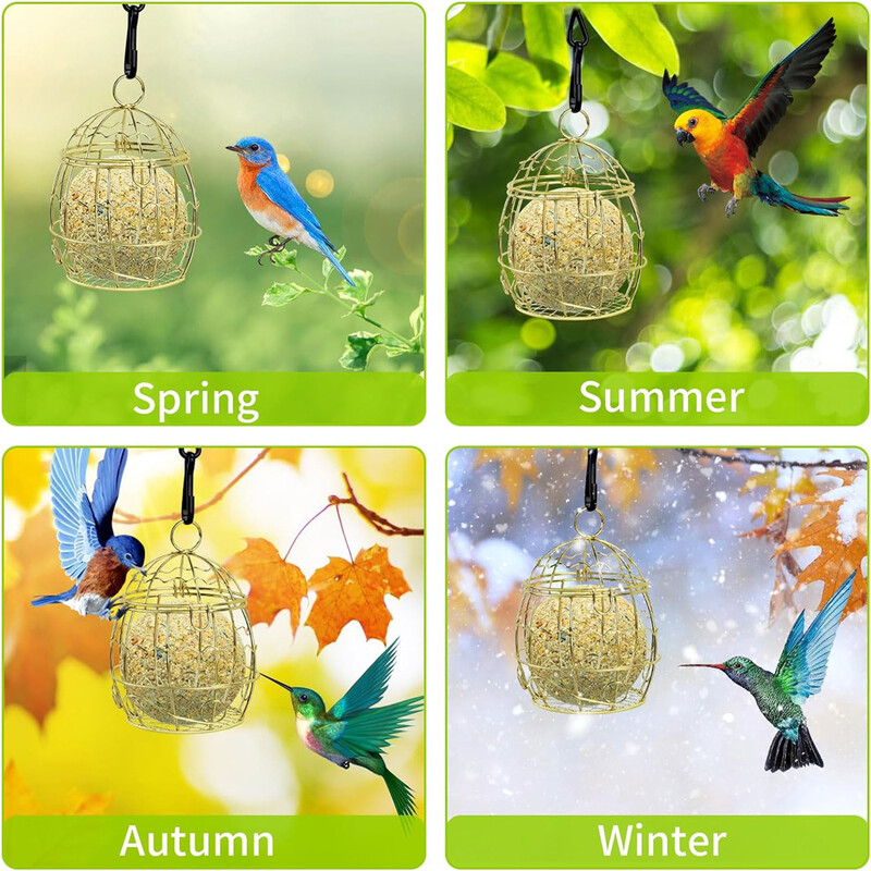 Függő madáretető Etető Madár suet golyótartó madáretetéshez Fém madáretető Zsírlabda Madáretető Energy Suet labda