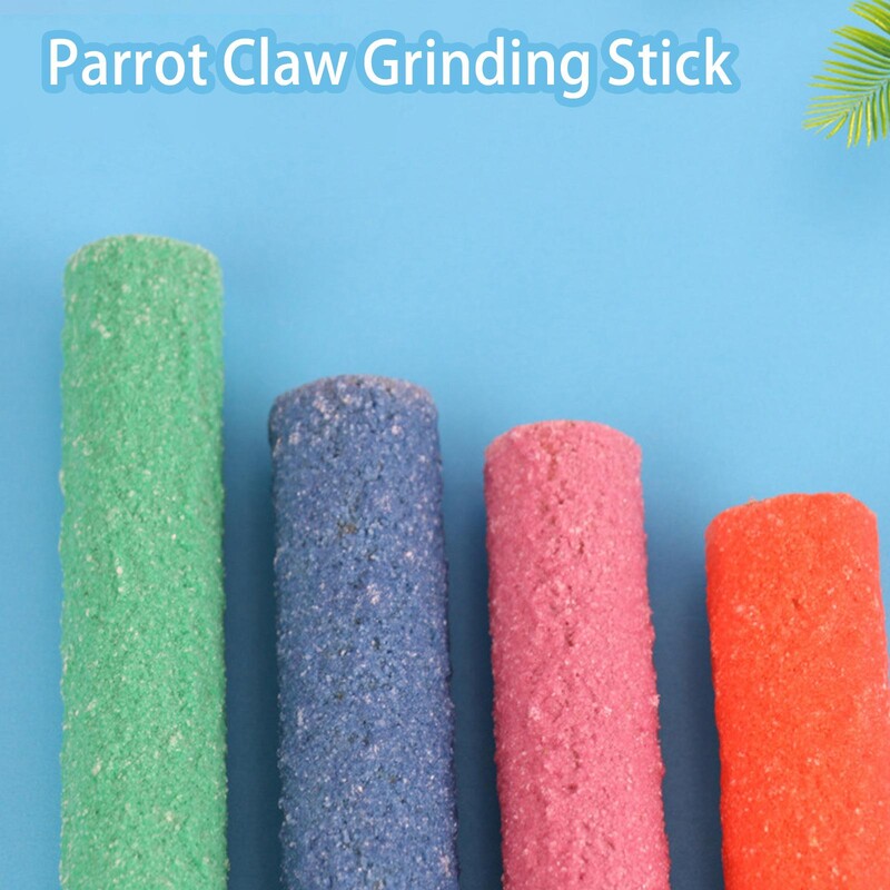 Új csúcskategóriás, 1db madársügér állvány, fából készült durva madarak mancs csiszoló sügér álló papagáj játék kisállatkellékek véletlenszerű színes eszköz