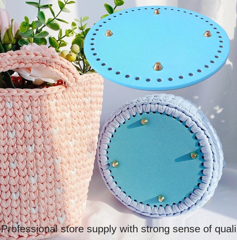 Aukštos kokybės ovalus apvalus dugnas mezgimo krepšiui PU odos pagrindo formuotojas Moteriški krepšiai Rankų darbo „pasidaryk pats“ krepšio priedai