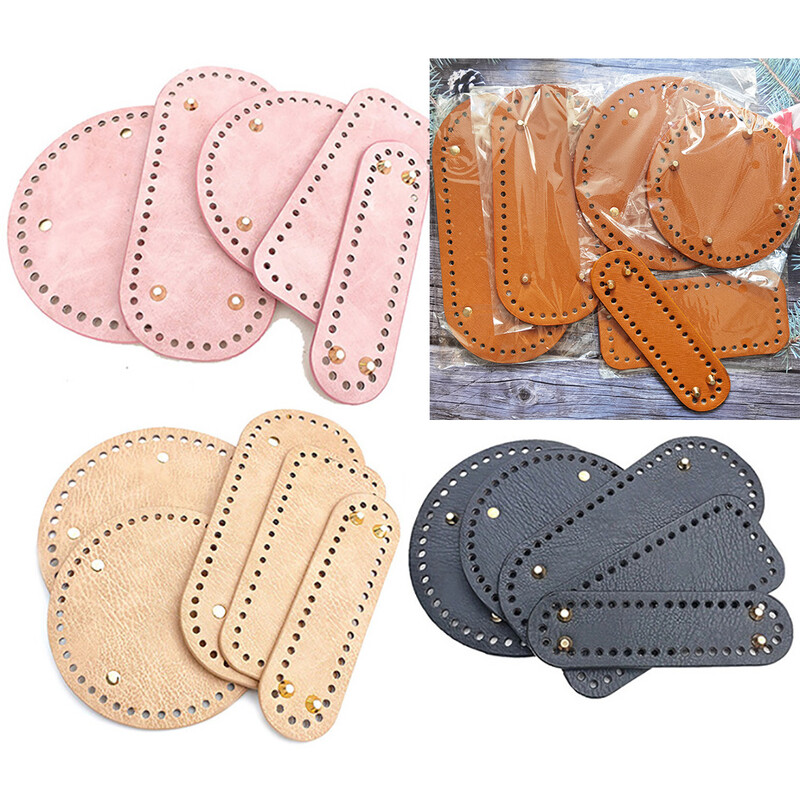 Aukštos kokybės ovalus apvalus dugnas mezgimo krepšiui PU odos pagrindo formuotojas Moteriški krepšiai Rankų darbo „pasidaryk pats“ krepšio priedai