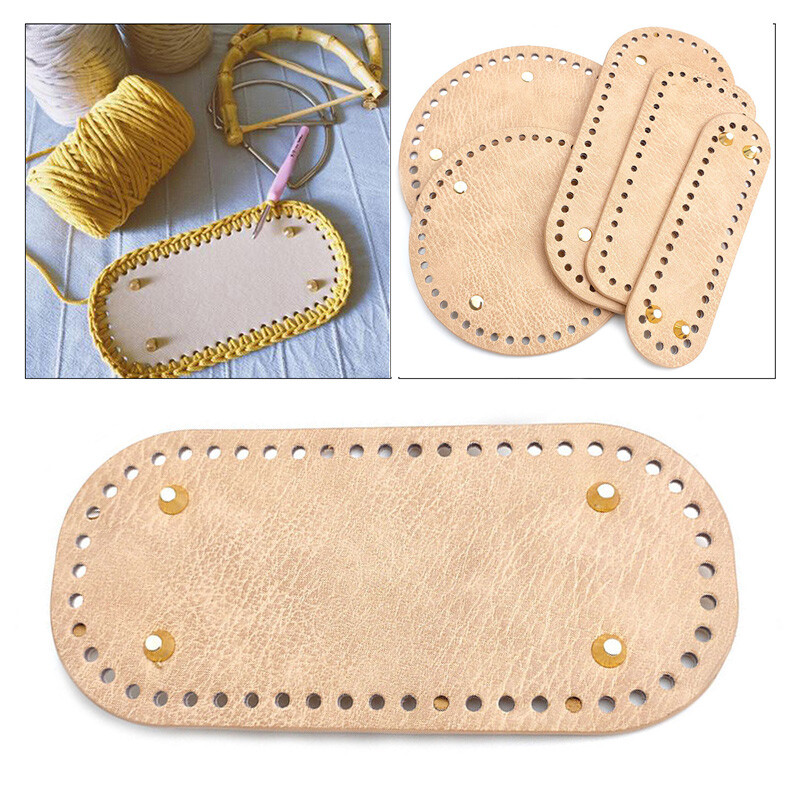 Aukštos kokybės ovalus apvalus dugnas mezgimo krepšiui PU odos pagrindo formuotojas Moteriški krepšiai Rankų darbo „pasidaryk pats“ krepšio priedai