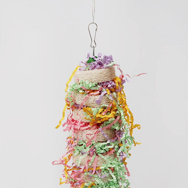 Juokingi paukščių žaislai Papūgos žaislai Sūpynės papūgos narvas Natūrali lufa Kabantis kakatas su varpeliu papūgu Naminių paukščių įkandimai Lipti kramtomi žaislai