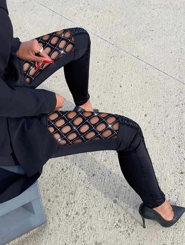 Dámske nohavice, letná móda 2023, dizajn s kamienkami a vyklenutým strihom, ležérne, vysoký pás, hladké, úzke, denné, dlhé nohavice, streetwear Y2K
