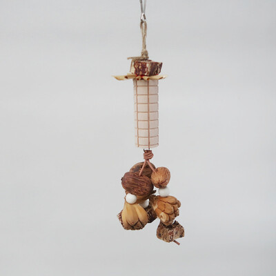 Természetes bambusz rattan/papír szövő ketrec Kisállat madarak rágójátékok Papagáj ketrec Élelmiszer-aprítógép Otthon akasztós dekoráció