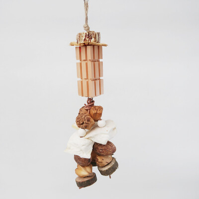 Természetes bambusz rattan/papír szövő ketrec Kisállat madarak rágójátékok Papagáj ketrec Élelmiszer-aprítógép Otthon akasztós dekoráció