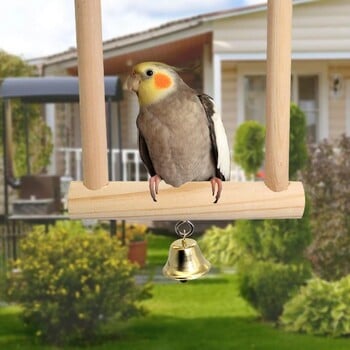 Bird Swing για κλουβιά Parrot Perch Φυσικό ξύλο Παιχνίδι πουλί Parakeet Παιχνίδια μασήματος για μικρά και μεσαία πουλιά Macaws Cockatiels Finch