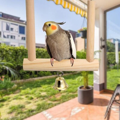 Люлка за птици за клетки Папагал Костур Играчка за птици от естествено дърво Папагал Играчки за дъвчене за малки и средни птици Ара Корели Чинка