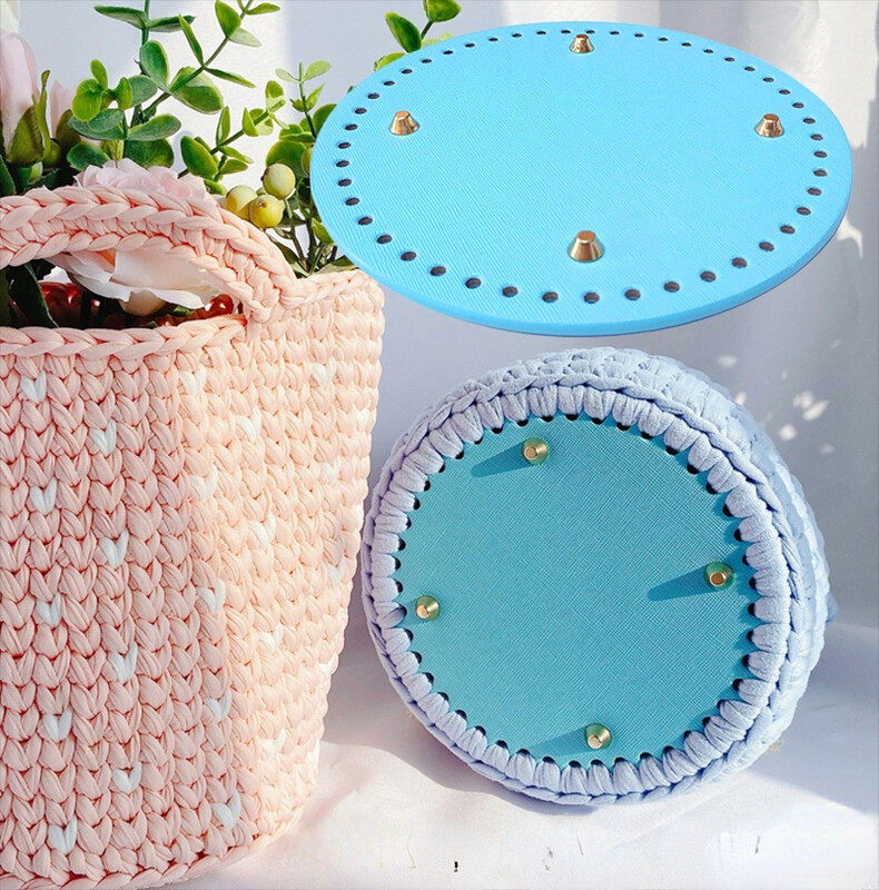 12/14/18cm okrúhle vrecko, tvarovač dna, nity, vrecko, háčkovanie, ručne tkané, DIY na ručne vyrobené vankúše, podložky na tašky, základňa vrecka