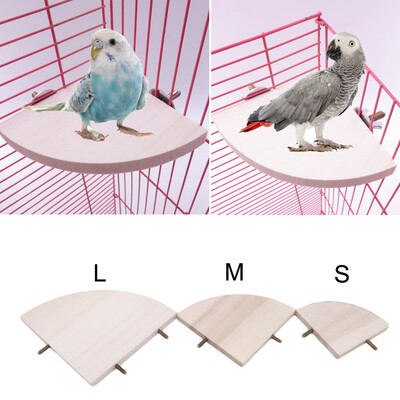 Ξύλινη βάση βάσης Bird Parrot σε σχήμα βεντάλιας Αξεσουάρ κλουβιού πουλιών Πέρκα για μικρό ζώο Chinchilla Squirrel Hamster Stand Board