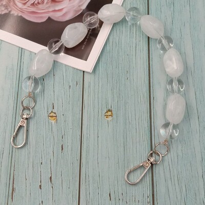 Akrilo rankena Spalvingi karoliukų dirželiai apyrankės piniginės krepšio diržas, keičiamas dervos spalvos akmeninis rankinės dirželis „pasidaryk pats“ krepšio priedai