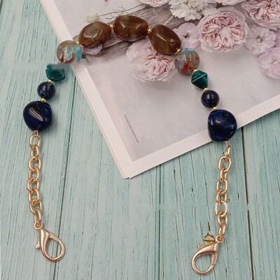 Akrilo rankena Spalvingi karoliukų dirželiai apyrankės piniginės krepšio diržas, keičiamas dervos spalvos akmeninis rankinės dirželis „pasidaryk pats“ krepšio priedai