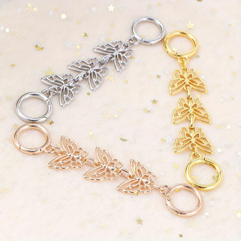 1 db Butterfly pénztárca hosszabbító lánctáska láncszíj kézitáska vállpánt lánc barkács fém lánchosszabbító