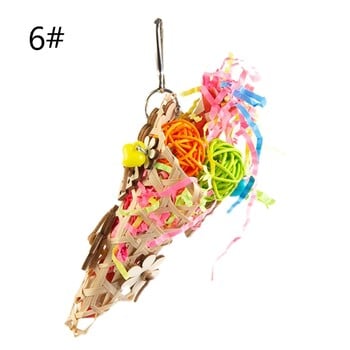 67JE Bird Molar Toy for Parrots Χαρτί/ Rattan Birds Molar Reliable Chewable Bites Grass Colorful Parrot Toy Bird Boring Toy