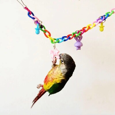 Farebná vtáčia hračka pre papagáje, hojdačka, klietka, lezecká hračka pre andulka, korela, andulka, lovebird 35 cm