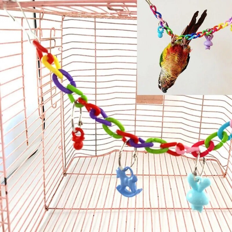 Farebná vtáčia hračka pre papagáje, hojdačka, klietka, lezecká hračka pre andulka, korela, andulka, lovebird 35 cm