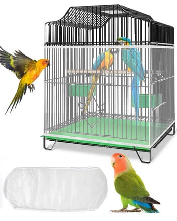 Κάλυμμα Birdcage Nylon Mesh Κάλυμμα πουλιών Parrot Dust Blocking αναπνεύσιμο υφασμάτινο πλέγμα προστατευτική κουκούλα Εύκολο καθάρισμα Αξεσουάρ κλουβιού