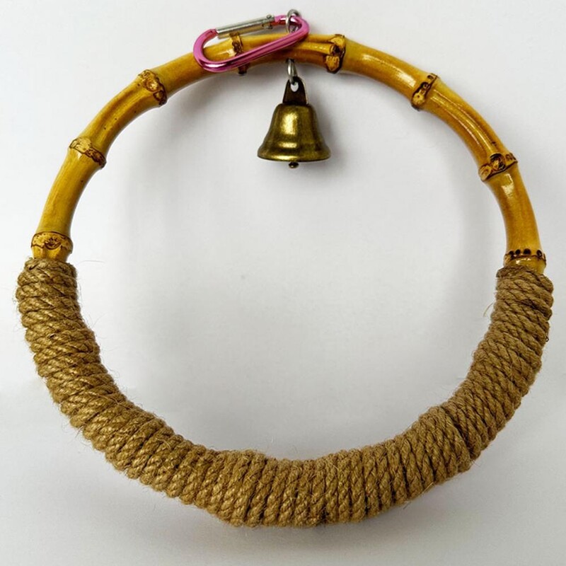 Paukščių sūpynės narveliams Įkandimams atsparus traškus varpelis Paukščių papūgos narvelio sūpynės žaislas bambukinis paukščio papūgos narvas žaidimo žaislas naminiams gyvūnėliams