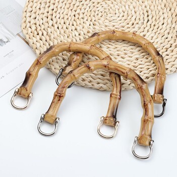 Χειροποίητα D Shape Bamboo Bag Handles Handbag DIY Tote τσάντα τσάντα αντικατάστασης λαβές κατασκευής αξεσουάρ τσάντας