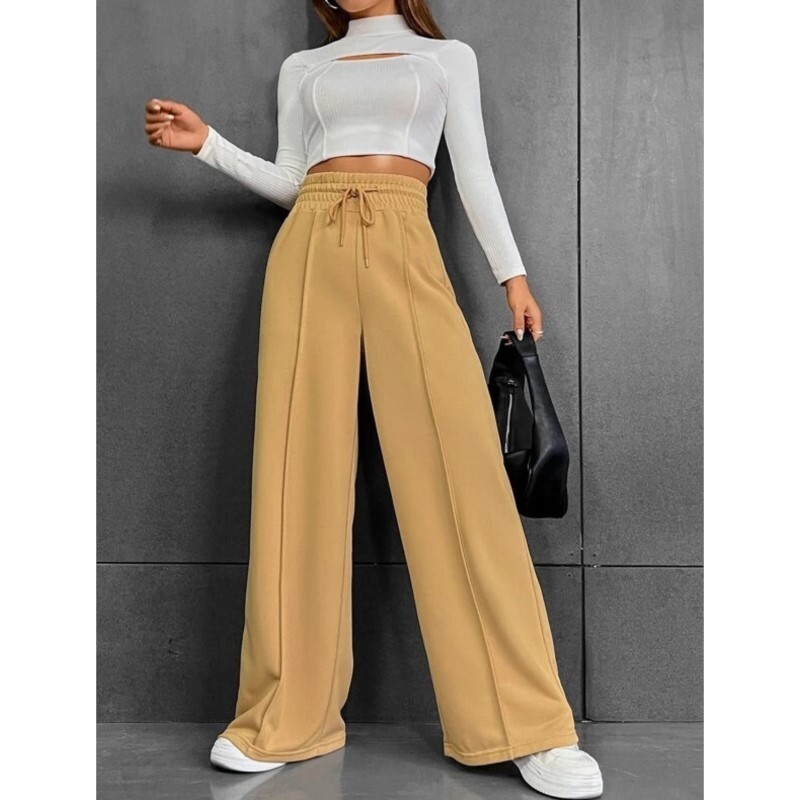 Ikdienas, vienkrāsainas, taisnas sporta bikses Sieviešu sporta bikses, brīvas bikses, platas āra deju ikdienas ielas apģērba bikses sievietēm